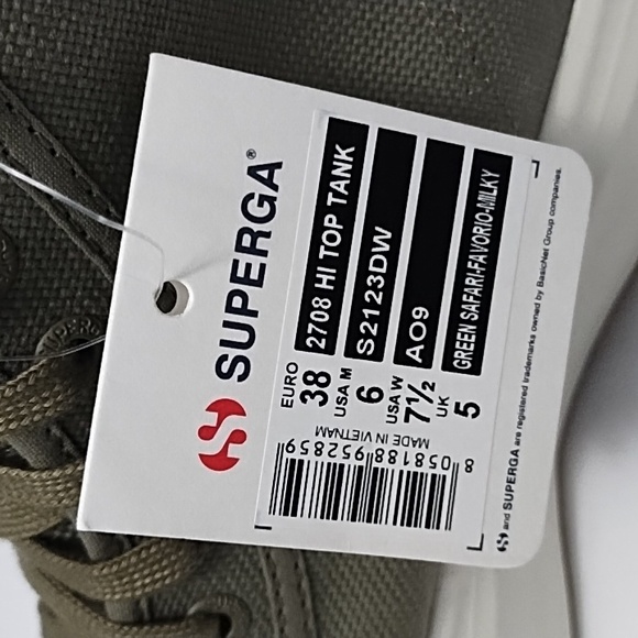 Superga 2708 Green Safari Platform Hi Top Tank Sneaker - Picture 11 of 14